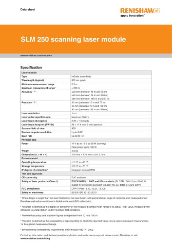 SLM 250 scanning laser module