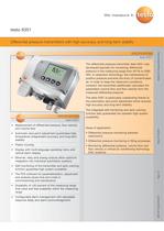 Differential pressure transmitters with high accuracy and long-term stabilty - testo 6351