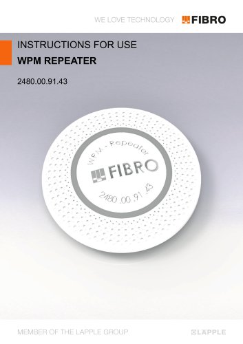 INSTRUCTIONS FOR USE WPM REPEATER 2480.00.91.43