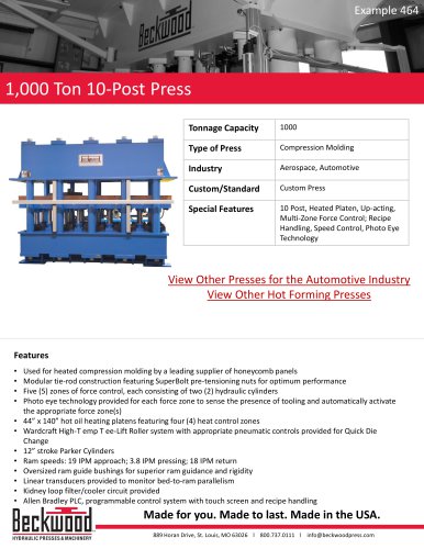 1,000 Ton 10 - Post Press