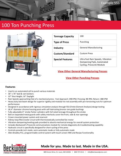 100 Ton Punching Press