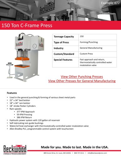 150 Ton  C - Frame Press