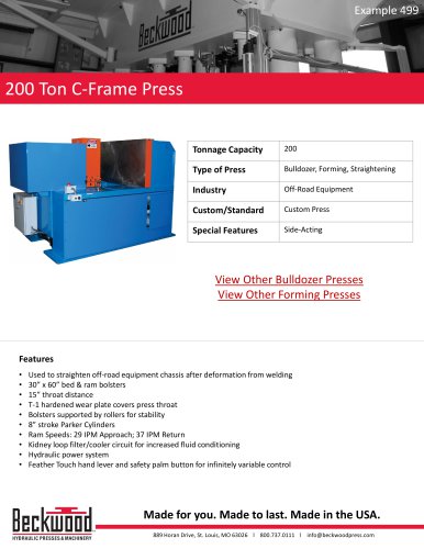 200 Ton C - Frame Press