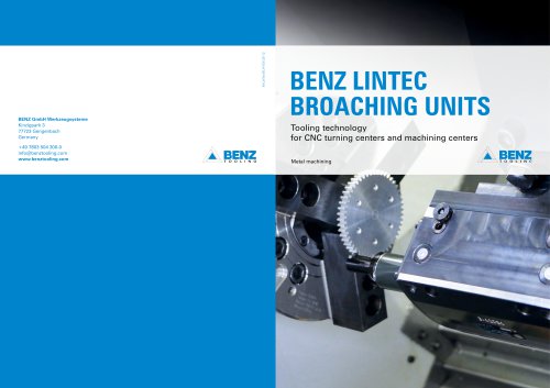BENZ LINTEC Broaching Units Turning and Machining Centers
