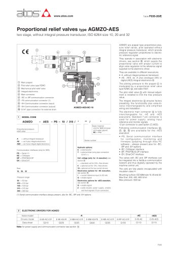 Proportional pressure valves AGMZO-AES