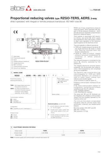 Proportional pressure valves type RZGO-TERS