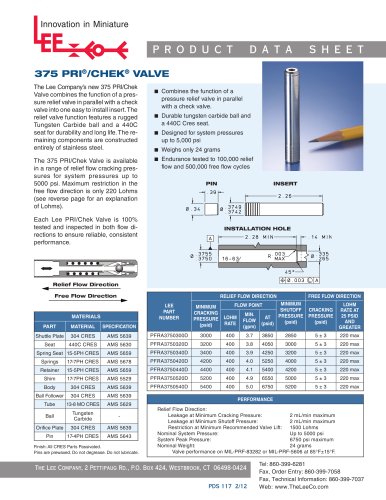 375 PRI®/CHEK® VALVE