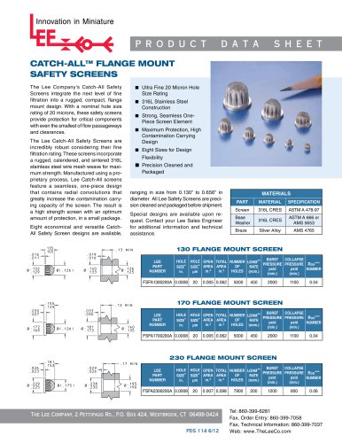 CATCH-ALL FLANGE MOUNT SAFETY SCREENS