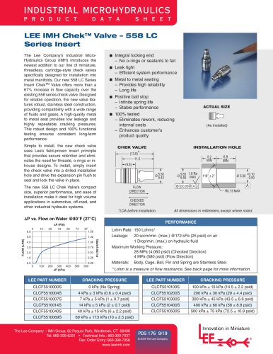 Chek Valve - 558 LC Series Insert