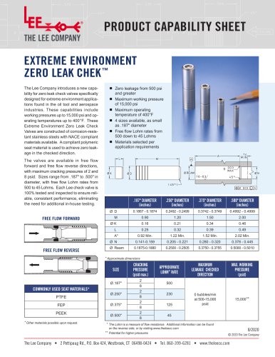 Extreme Environment Zero Leak Chek