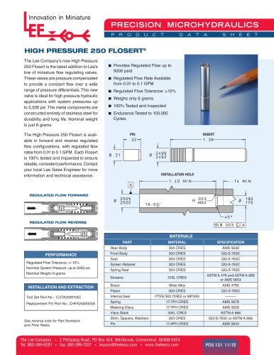 HIGH PRESSURE 250 FLOSERT®