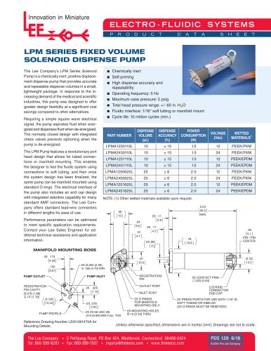 LPM SERIES FIXED VOLUME SOLENOID DISPENSE PUMP