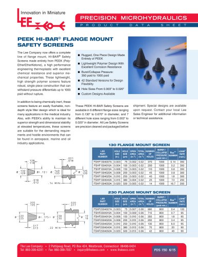 PEEK HI-BAR® FLANGE MOUNT SAFETY SCREENS