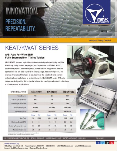 EDM Rotary Tables KEAT/KWAT Series