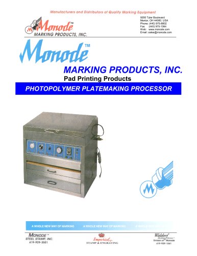 Monode Model PPP  Designed for processing photopolymer pad printing cliches.