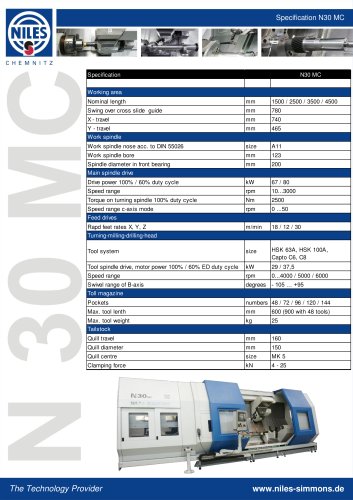 CNC-Turning and Milling Centres C-Series N 30 MC