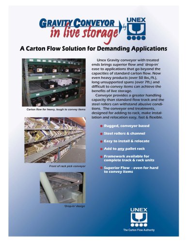 Unex Gravity Conveyor - Carton Flow Solution for Demanding Applicatons