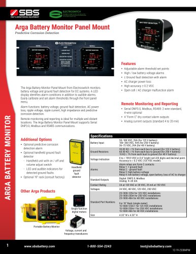 Arga Battery Monitor Panel Mount