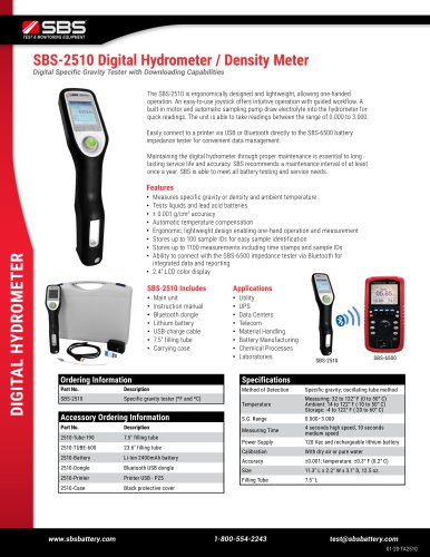 SBS-2510 Digital Hydrometer / Density Meter