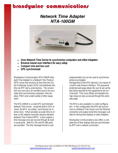 NTA-100GM Low cost NTP Server with GPS or serial input, NTP Server output