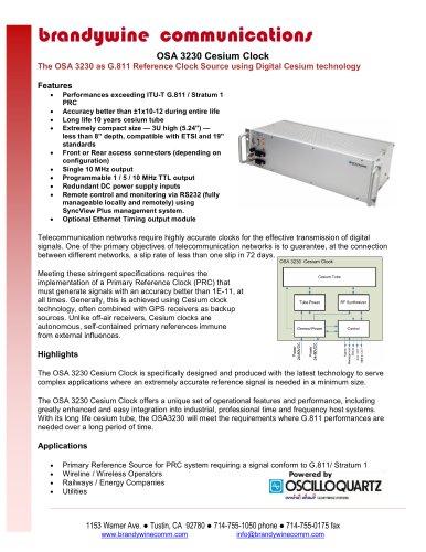 OSA-3230 Cesium Clock