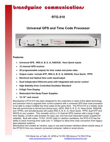 RTG-510 GPS Range Time Code Processor