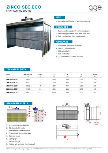 ZINCO SEC ECO - GGE data sheet