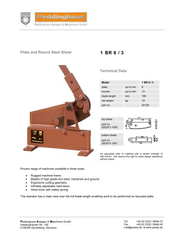 Plate and Round Steel Shears - 1 BR 6 / 3