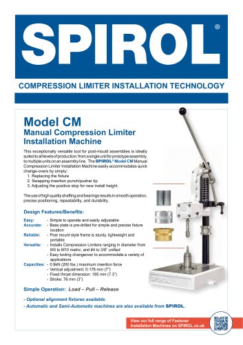 Model CM - Manual Compression Limiter Installation Machine