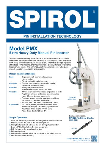 Model PMX - Extra Heavy Duty Manual Pin Inserter