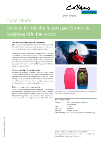 Collano bonds the fastest performance bodyboard in the world