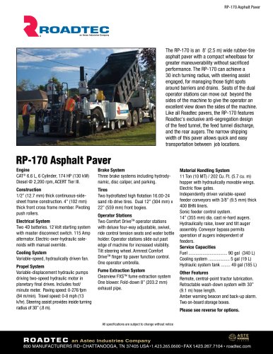 RP-170 Asphalt Paver