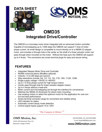 OMD35 Integrated Stepper Drive & Controller