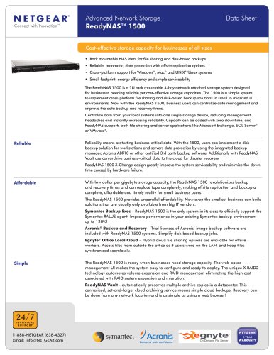 Advanced Network Storage ReadyNAS™ 1500