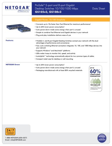 GS105v3, GS108v3 DATA SHEET