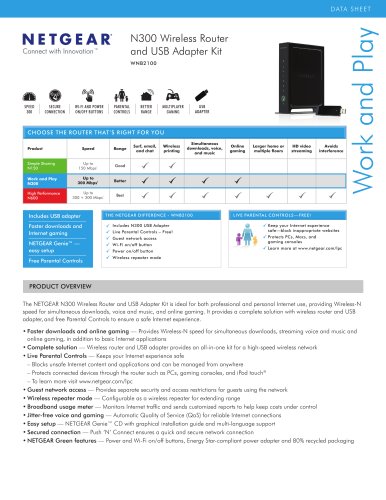 N300 Wireless Router and USB Adapter Kit WNB2100