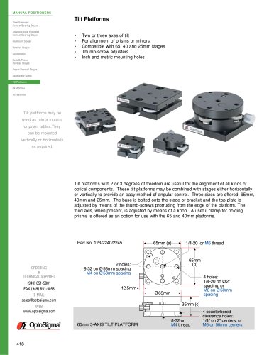 Tilt Platforms / Tilt Stage 2 Axis / 123-2200