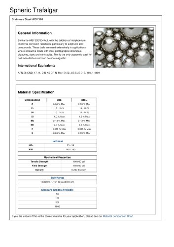 Stainless Steel 316 Balls