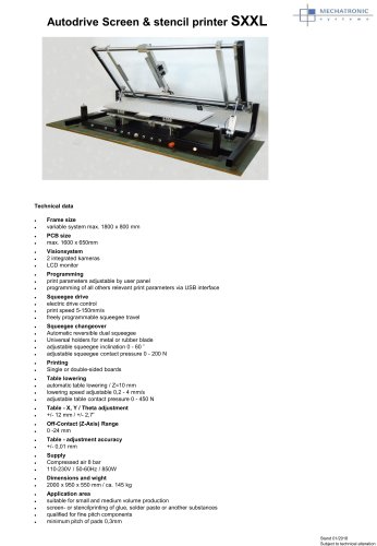 Autodrive Screen & stencil printer SXXL