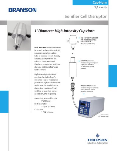 1" High Intensity Cup Horn