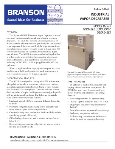 B252R Ultrasonic Degreasing System