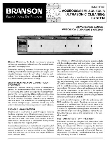 Benchmark Precision Cleaning Systems