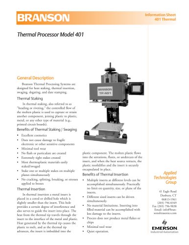 Branson Thermal Processing System Model 401