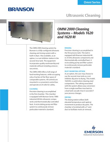 OMNI 2000 Cleaning System, Model 1620