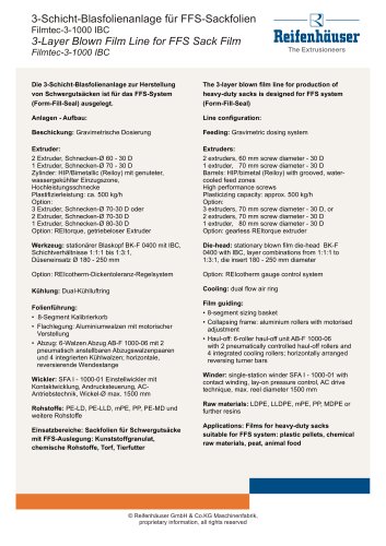 3-Layer Blown Film Line for FFS-Sack Film