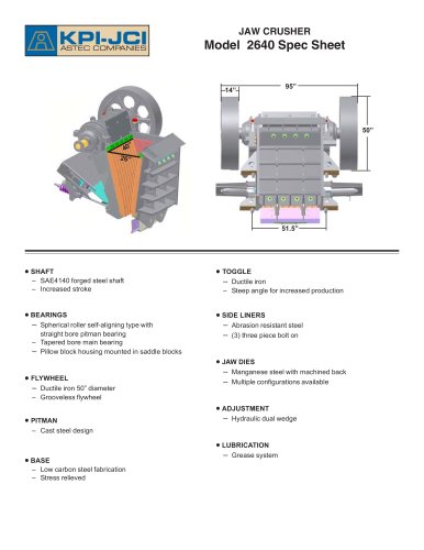 JAW CRUSHER Model 2640 Spec Sheet