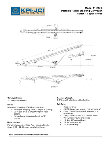 Model 11-2470 Portable Radial Stacking Conveyor