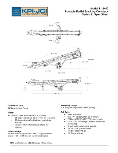 Portable Radial Stacking Conveyor model 2440