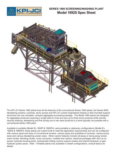 SERIES 1800 SCREENING/WASHING PLANT