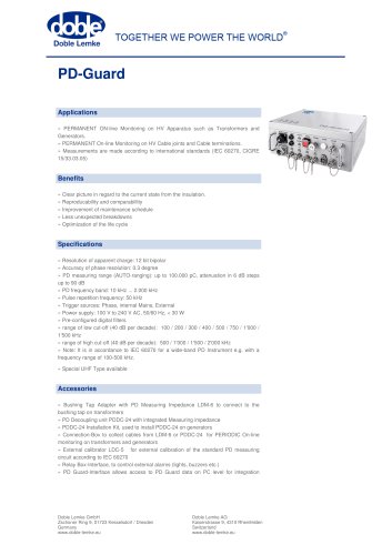 Partial discharge monitoring:PD-Guard